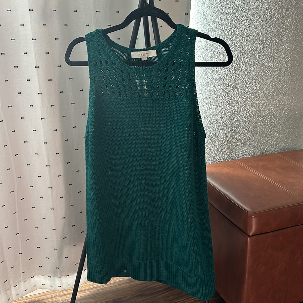 Anne Taylor LOFT Sleeveless Crochet Sweater